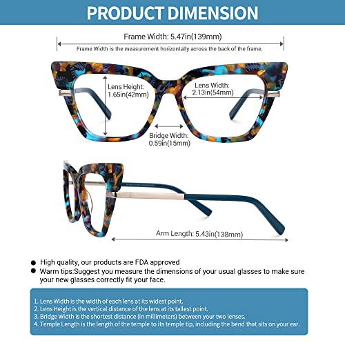Image of VOOGLAM Cat Eye Blue Light Blocking Glasses for Women Anti UV Eyestrain Eyewear Mariana
