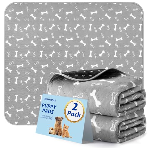 Image of Washable Pee Pads for Dogs, 2 Pack Reusable Puppy Pads, 18 inchx24 inch