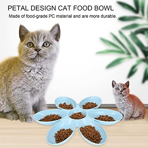 Pet Feeding Bowl, Flower Petals Shaped, Food-Grade 6 Grids, Large Capacity, No Spill Cat & Dog Water Dishes, Multipurpose Pet Accessories (Green)