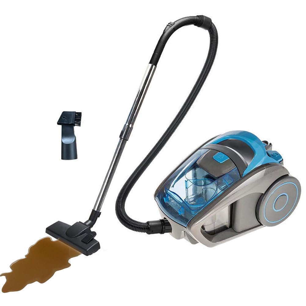 Aspiradora cilíndrica sin Bolsa, Limpiador ciclónico de alfombras y Suelos Duros de 2500 W, Ligero y silencioso, Filtro HEPA, Manguera Extensible, para Polvo, Suciedad y Suelos