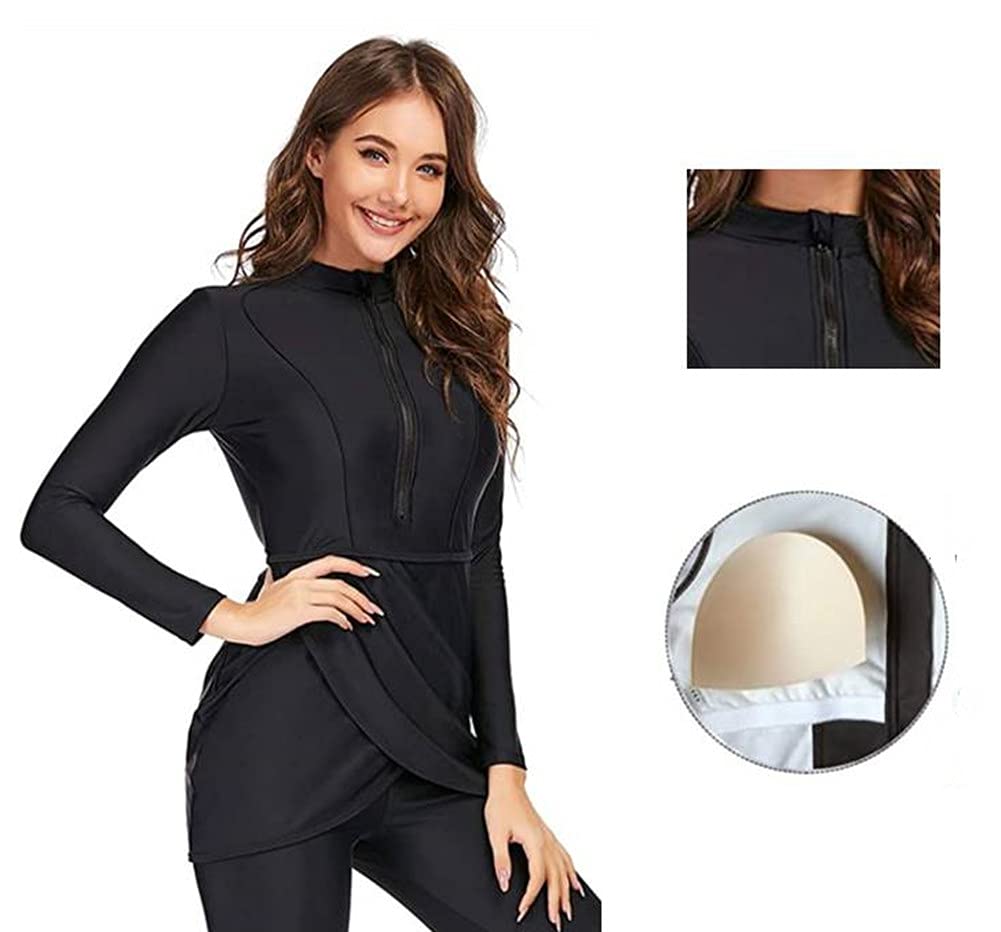 TaissBocco Burkini Femme Modeste 3 Pièces - Maillot De Bain Islamique Avec Hijab, Top Et Pantalon, Grandes Tailles XS-6XL