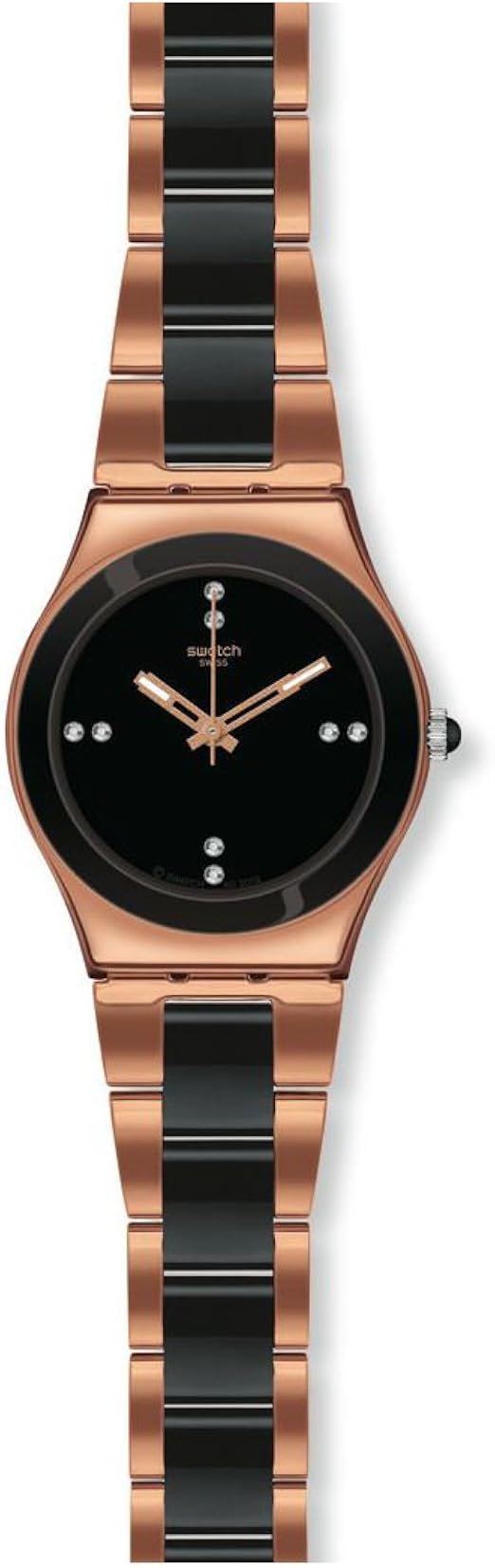 Amazon.com: Swatch YLG123G Rosa Perla Negro Esfera Dos Tonos Metal Pulsera Mujer  Reloj Nuevo : Ropa, Zapatos y Joyería