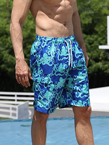 SEAUR - Mens Swim Trunks Swimwear Athletic Swimsuit Funny Print Bathing Suit Summer Board Shorts Sports Beach Pants2