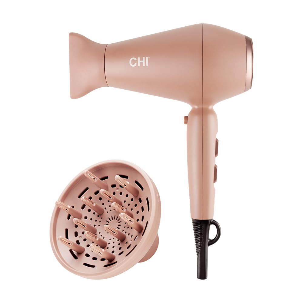 CHI 1875 Series Hair Dryer Lightweight Powerful Blow Dryer for Frizz-Free Smooth Shiny Hair Adjustable Heat Settings Mocha