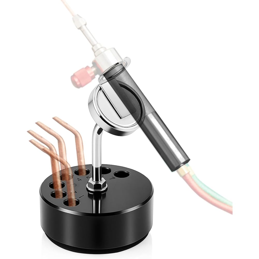 UDSKNV[KSL Magnetic Base Acetylene Jewelry Torch Stand, with 7 Tip Storage Holes, Stable Organizer for Jewelers& Metalworkers