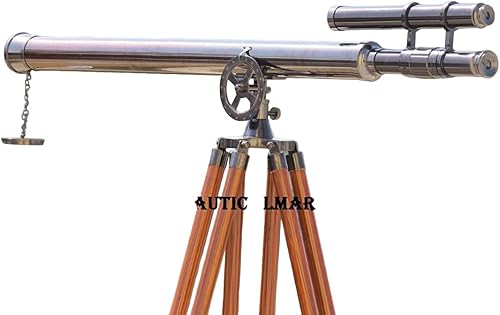 Nauticalmart Telescopio vintage Griffith Astro de doble barril aceitado 64 pulgadas
