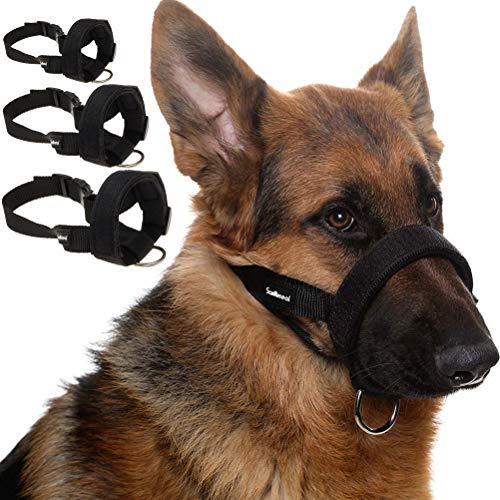 SCENEREAL Dog Muzzles for Small Medium Large Dogs 3 Packs Adjustable Soft Safety