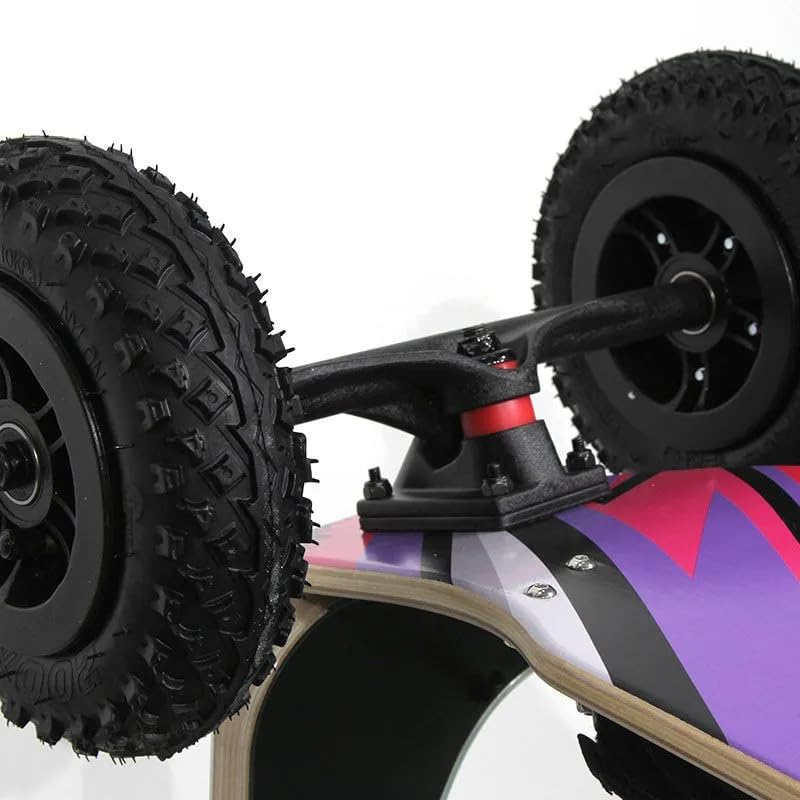 Howzit PeakFlow Mountainboard Tout-Terrain - Plateau 96cm en Bois de Bouleau 9 Plis - Trucks Type Skate 36cm & Roues Gonflables 8 Pouces - Fixations Ajustables Velcro - Idéal Freeride & Kite-Skate