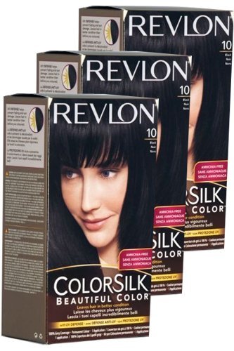 3 X Revlon Colorsilk Beautiful Colour Hair Haarfarbe 10 Schwarz