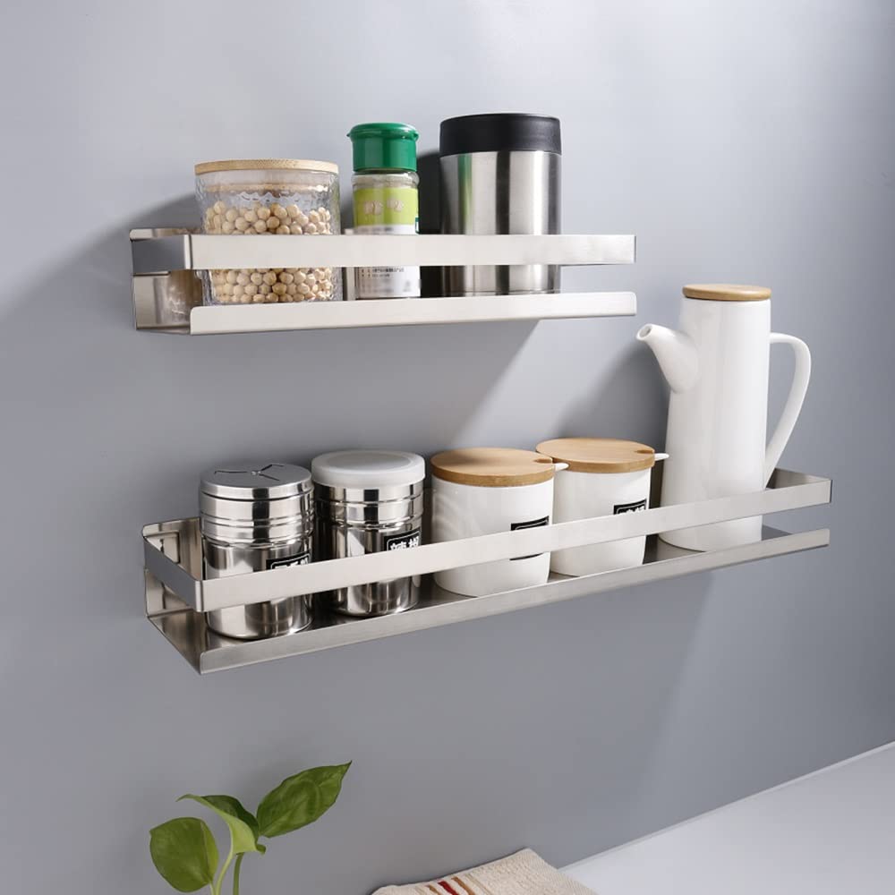 Estantes de baño exquisitos Caddy de ducha Estante de baño de acero inoxidable 304, Estante de esquina de ducha, Ducha de baño cuadrada Montado en la pared Organizador de almacenamiento Estante de alm