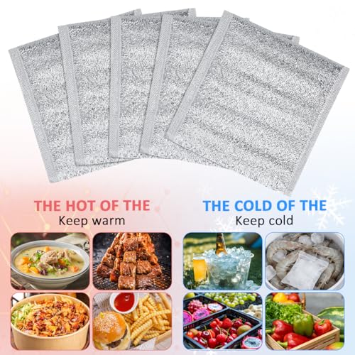Image of DOITOOL Reusable Insulation Bags 50PCS Insulated Shipping Thermal Box Liners Metalized Box Liners Waterproof Insulated Shipping Container for Camping Picnic (20x20CM)
