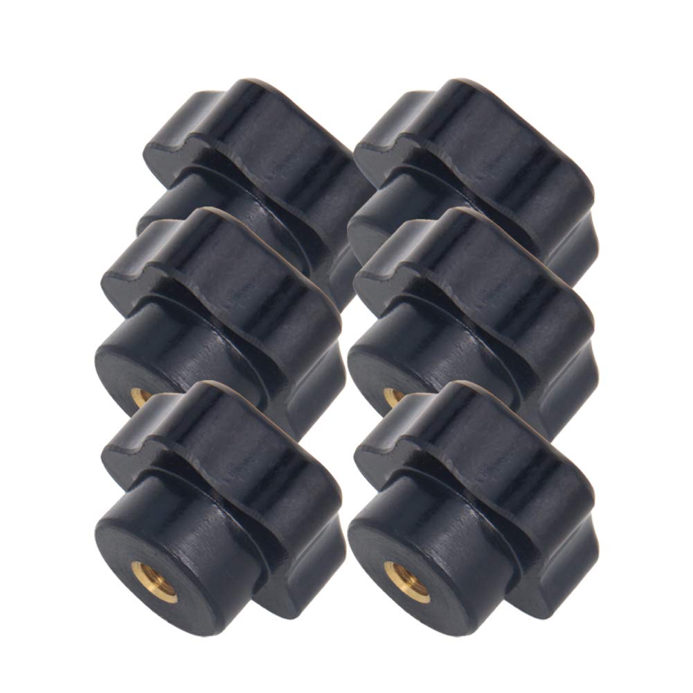 Othmro Women's Black M6 Handle 32Mm Galvanized Star Head Screw Type Clamping Knob Bakelite 6 Pcs