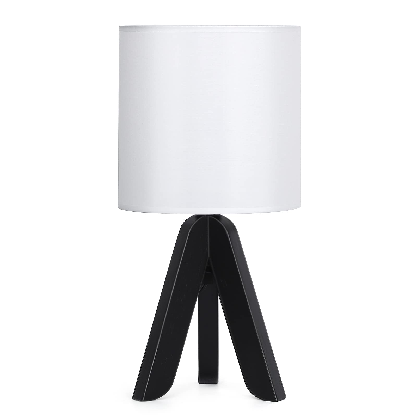 Haitral Wooden Tripod Table Lamp With Black Base Small Table