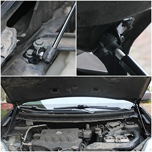 Miniatura 2 de CTW Compatible con Nissan X-Trail T31 2007-2012 para capó delantero amortiguador de elevación de puntal x2 piezas kit de varilla de instalación