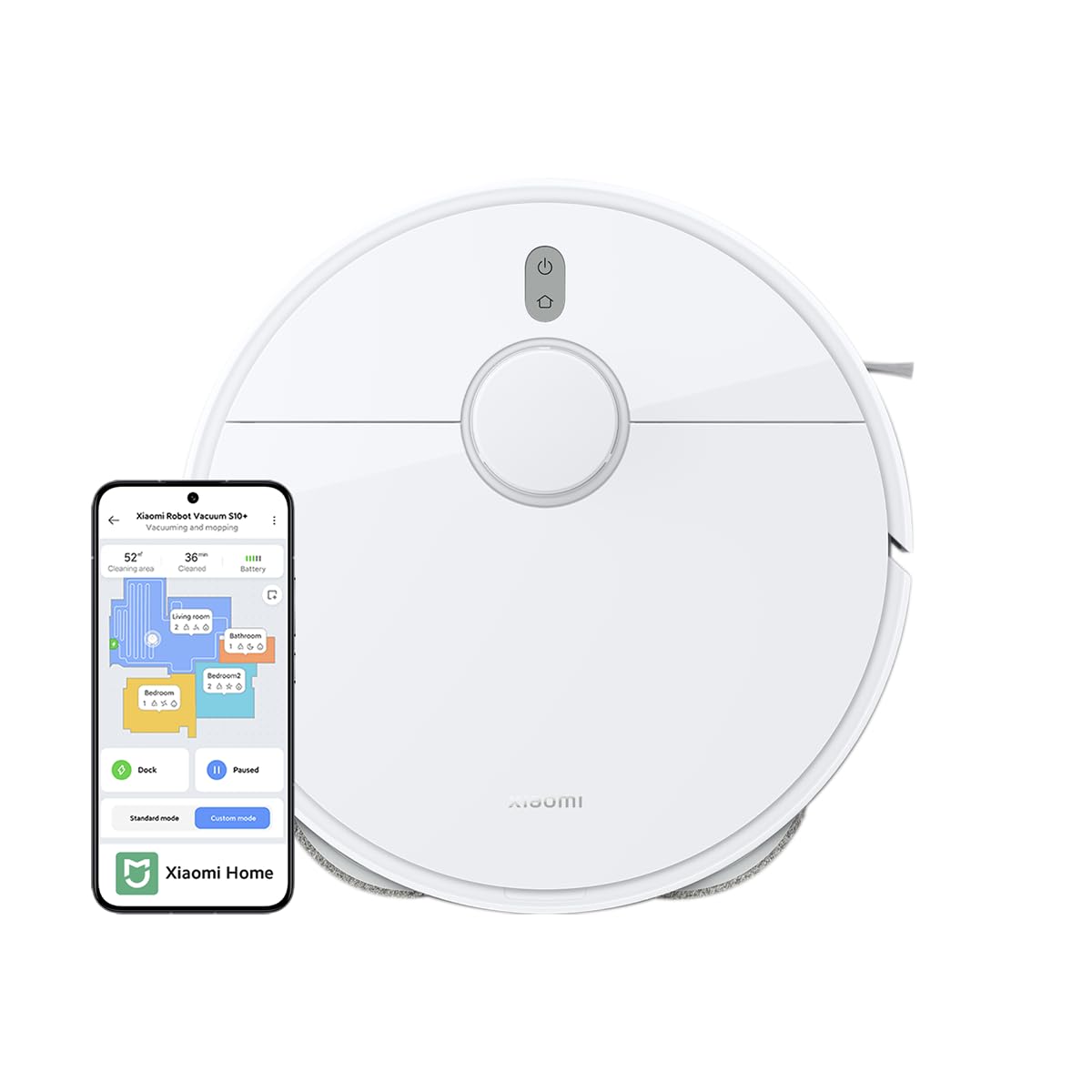 XIAOMI Robot Vacuum S10+ - Robot Aspirador y fregasuelos con planificación Inteligente de rutas, succión de 4000 Pa, Tres Niveles de fregado, Blanco