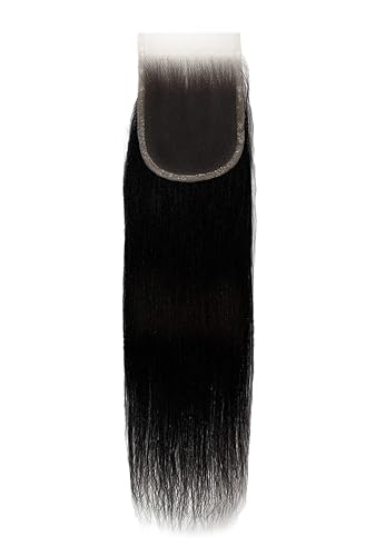 Miniatura 3 de Joe Green 4 x 4 + 1 pulgada HD transparente cierre con cabello humano 100% virgen Remy, cabello prearrancado color natural (14 pulgadas, permanente,