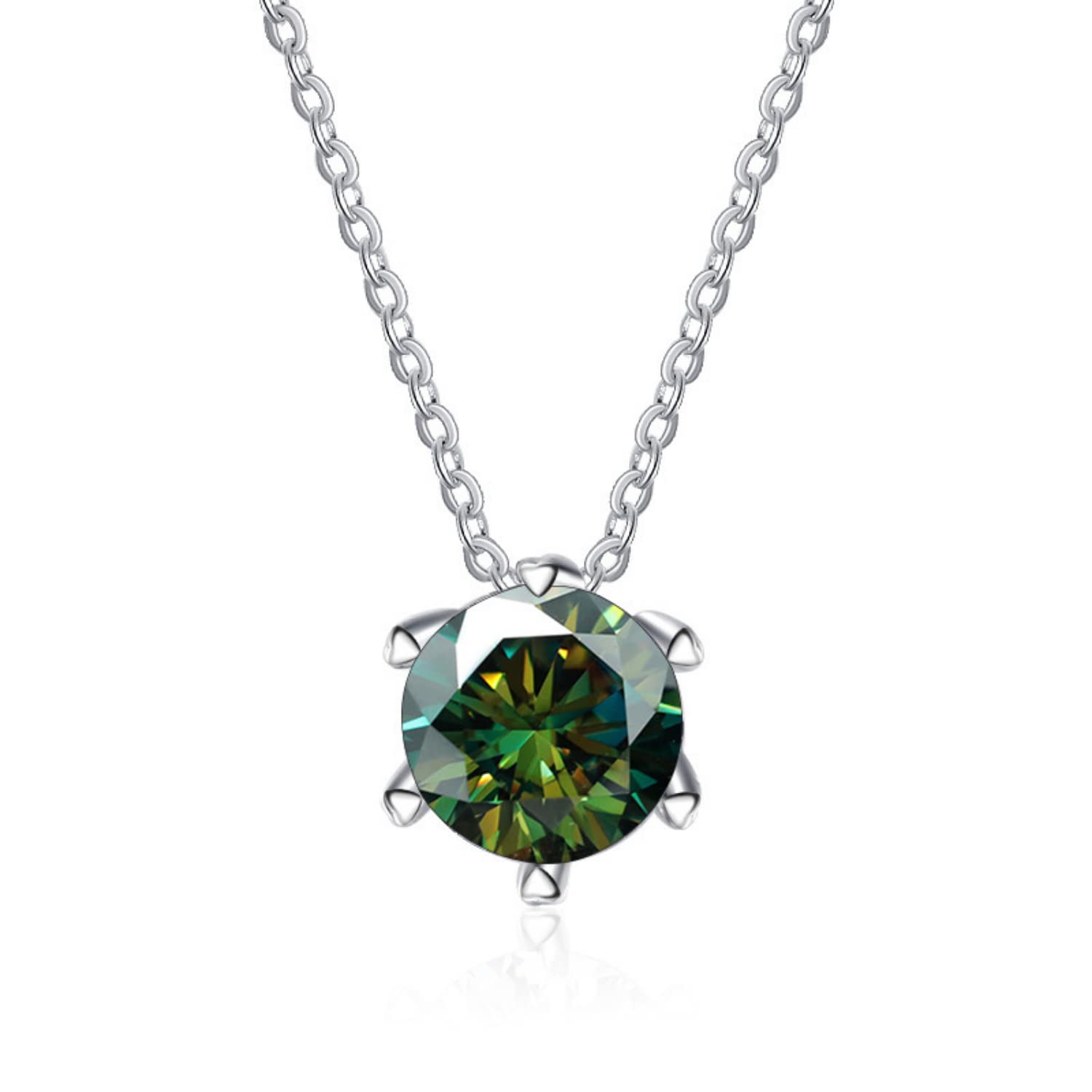 Collier moissanite colorée en argent, le cadeau idéal de Saint-Valentin - 8
