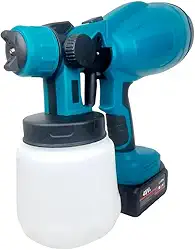 Pistola Elétrica de Pintura Pulverizadora Spray Tinta Regulável a Bateria 48V 30000RPM 1000ml Azul