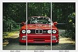  Leinwand-Bild Auto BMW 3 E30 M3 Wandbild Automobil Bilder Dekoration Sportwagen Kunstdruck