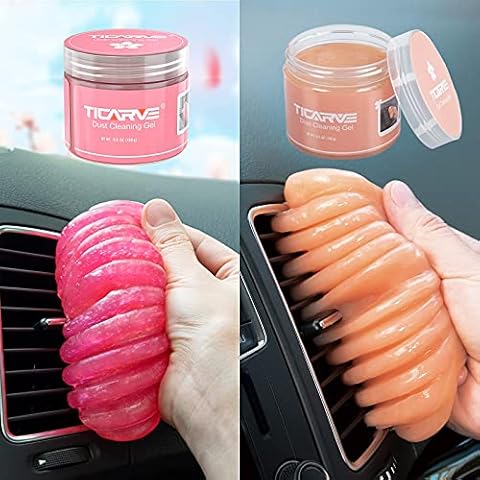 TICARVE Car Cleaning Gel Car Cleaning Putty Car Slime for Cleaning Car Detailing Putty Detail Tools Car Interior Cleaner Automotive Car Cleaning Kits Rose Orange Cover