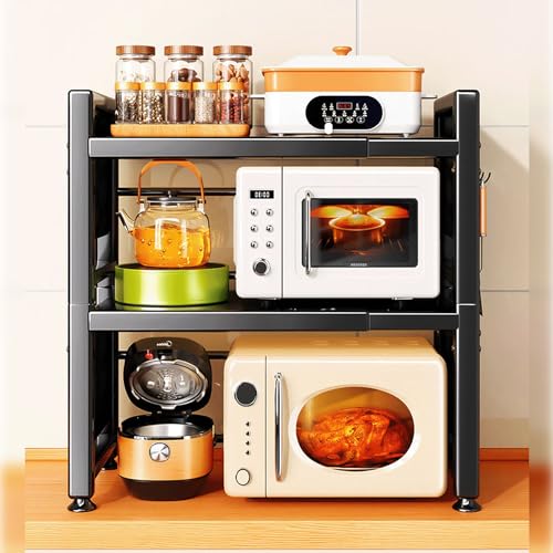 Étagère micro-ondes Joybos extensible en acier durable à 3 hauteurs - 3