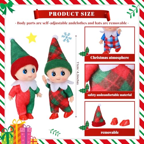Threan 6 Muñecas Navideñas Mini Gemelas Decorativas miniatura 2