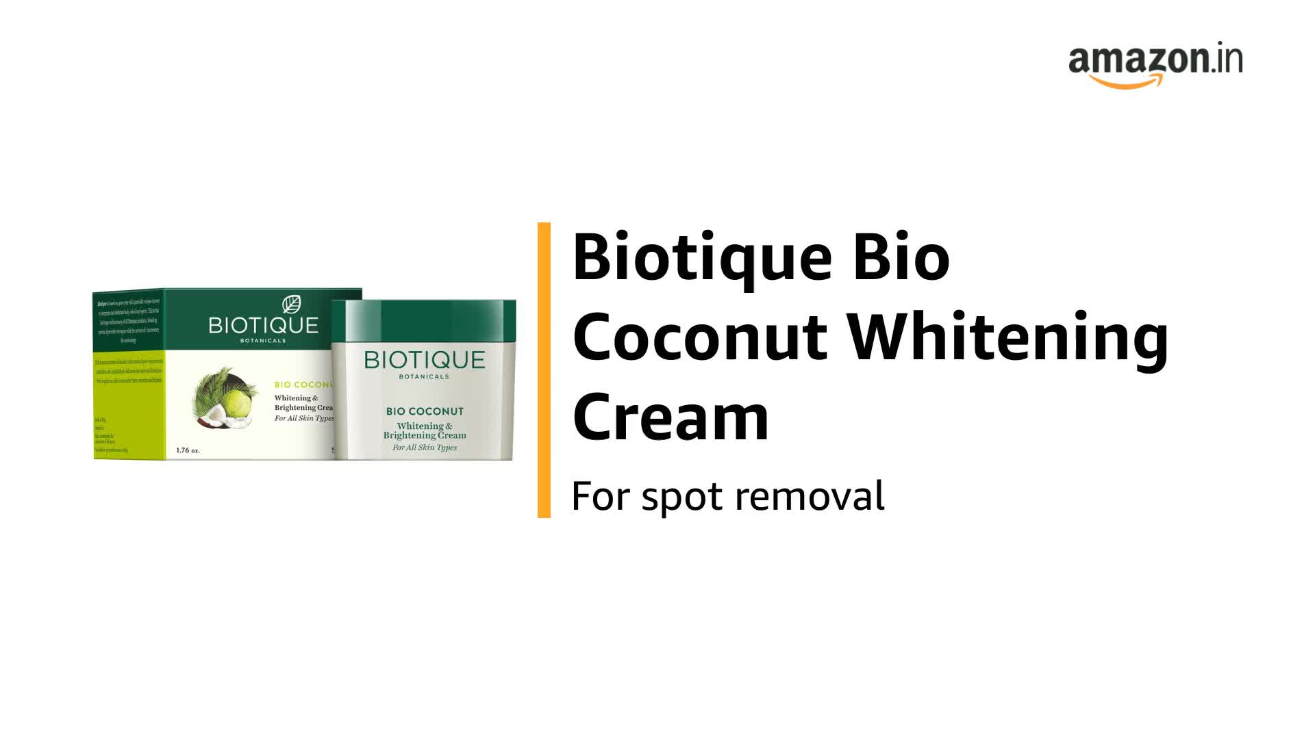 biotique ココナッツ　ブライトニング インスタントグロークリーム 50g Coconut Brightening Instant Glow Cream for Nourishing | Biotique