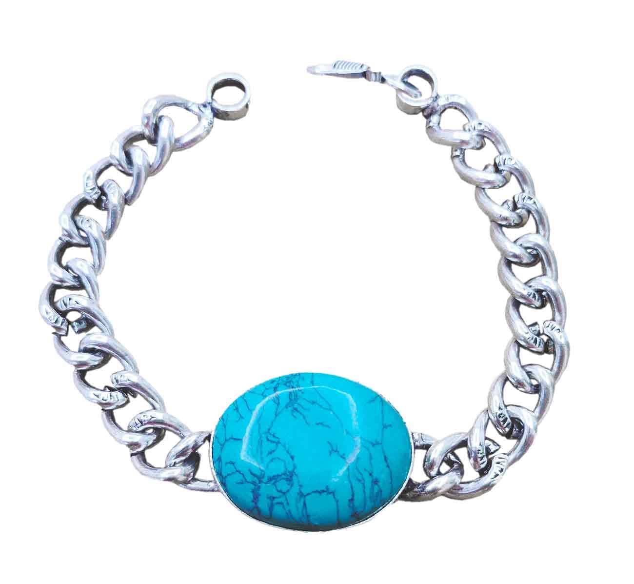 Fuschianet Accessories Salman Khan Being Human Jewellery Inspired Steel Blue Bracelet for Men and Boys (Blue Stone Big 9inches) (B0B2M2F4NB) Amazon Price History, Amazon Price Tracker