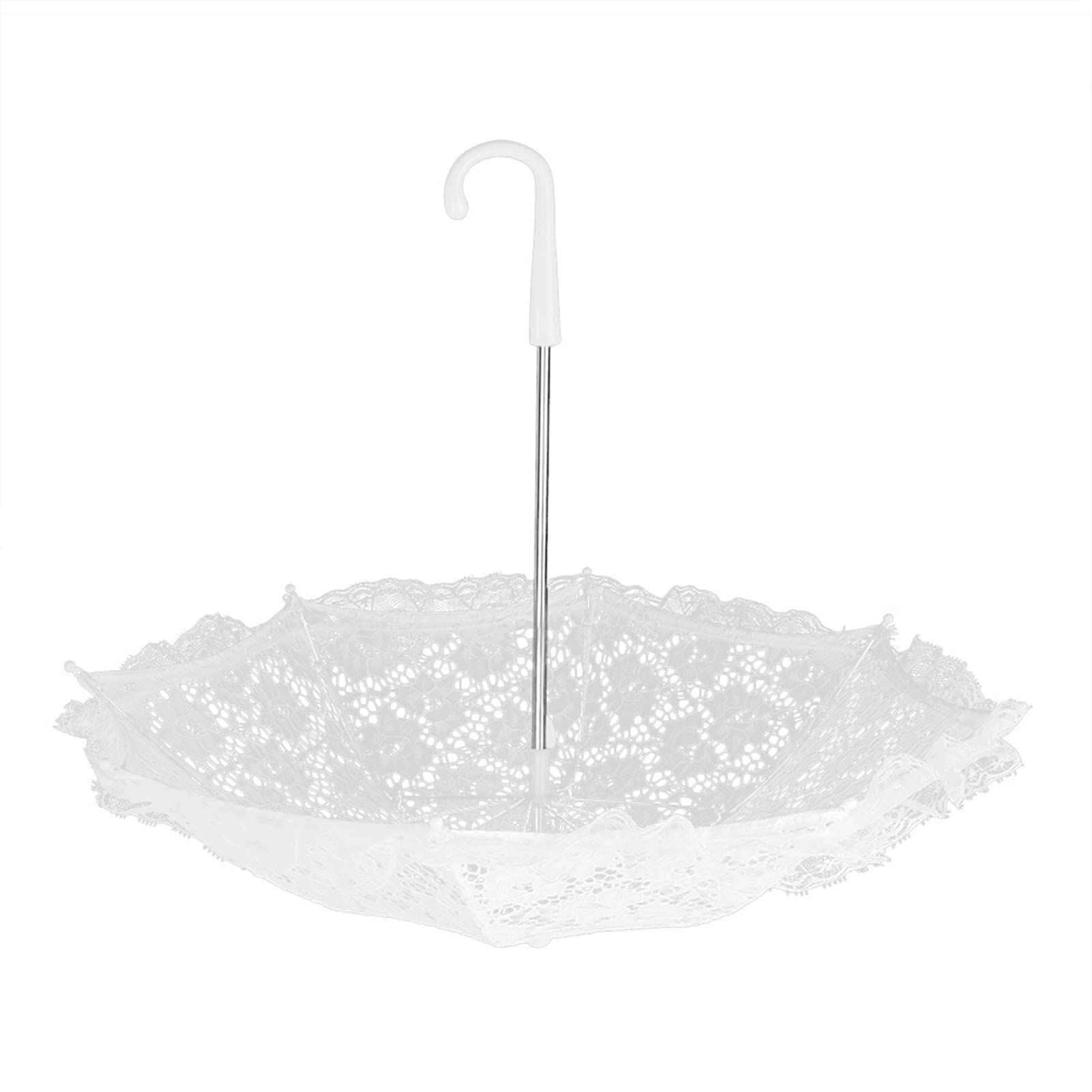 Ombrello vintage in pizzo realizzato a mano, per matrimoni, foto, feste, fiori, accessorio per costume da donna, accessorio per feste di nozze (51239Wit), ombrello ricamato in pizzo, ombrello con