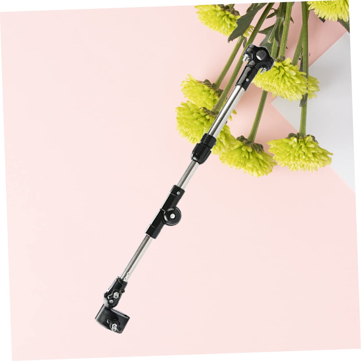 BRIGHTFUFU Parasol for Stroller Bike Stainless Steel Umbrella Bracket Adjustable Base Clamp