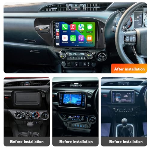 Image of Android Car Stereo for Toyota Hilux 2015-2025 Right Hand Drive Only,10 inch IPS Touchscreen with Upgrade Wireless CarPlay & Android Auto,WiFi /GPS,Support SWC and Subwoofer,4-Core 2G+32G