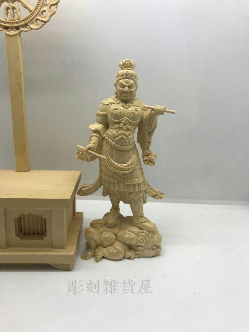 Amazon.co.jp: 極上品 四天王 木彫仏像 木の手彫り 美術工芸品 置物 