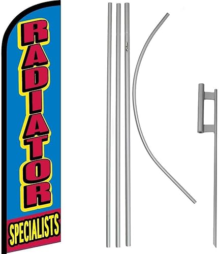 Premium Radiator SpecialistsRed Windless Flag & 16' Flagpole KitGround