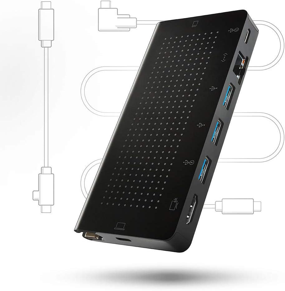 – Twelve South StayGo | USB-C Hub for Type C MacBooks, Laptops and iPad Pro with included 1 meter desktop cable + stowable travel cable for Home, Office & Travel