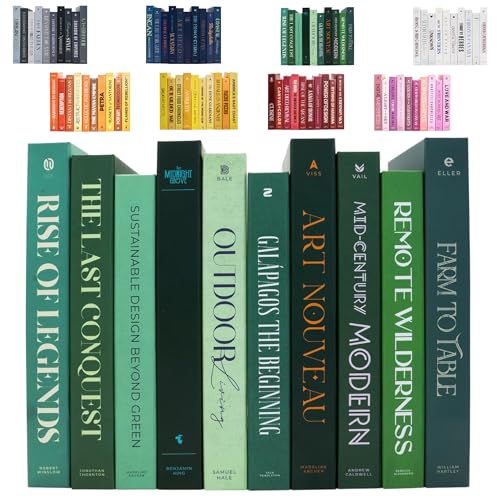 Decorative Books | Green 10 Book Set with 3 Sizes...