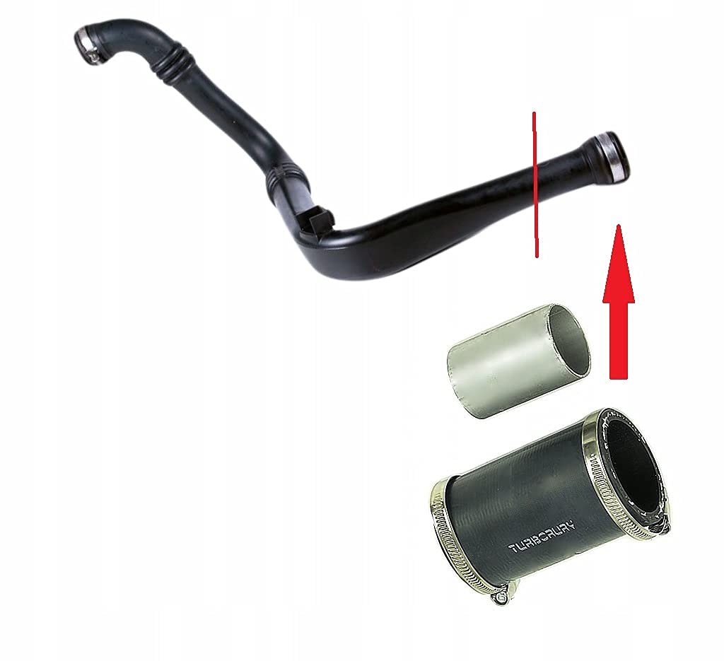 Lot De 2 Tuyaux De Refroidisseur Turbo TURBORURY - Caoutchouc Noir Renforcé Kevlar Pour Peugeot 207 208 1.6 HDI & Citroën C3 C4