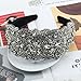Baroque Crystal Flower Headband for Women Big Wide Chunky Rhinestone Bead Hairband Hairwear Jeweled Head Accessories (H1066-white)