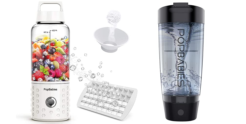 Portable Blender, PopBabies Personal Blender,Smoothie Blender. Rechargeable USB Ivory White; PopBabi