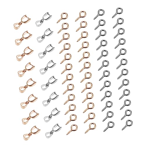 JECOMPRIS 2sets Alloy Screw Sheep Eye Pin Diy Jewelry Making Kit Screw Eye Pin for Crafts