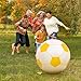 Lewtemi 2 Pcs 40 Inch Giant Inflatable Soccer Ball Large Huge Beach Balloons Oversized Football Sport Birthday Party Decoration Favor Gift Pool Supplies for Outdoor Piñata Activity(Black, Yellow)