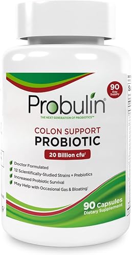 Miniatura 8 de Probulin Suplemento probiótico de apoyo para el colon, cápsulas probióticas para la salud intestinal, digestiva e inmunitaria para hombres y