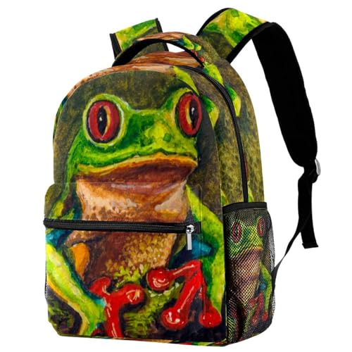Sac à dos grenouille arborescente aux yeux rouges multicolore 40cm