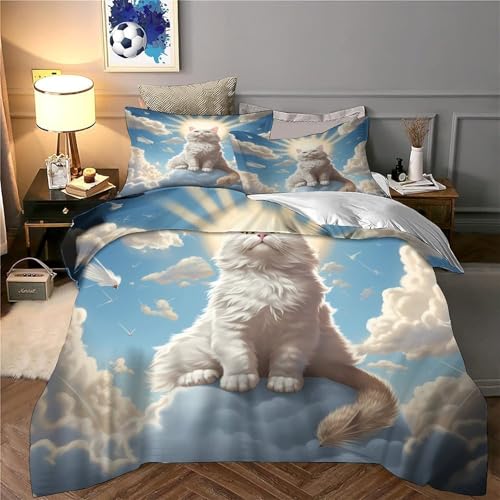 Parure de lit chat célembre microfibre résistante lavable pour lit simple ado - 6