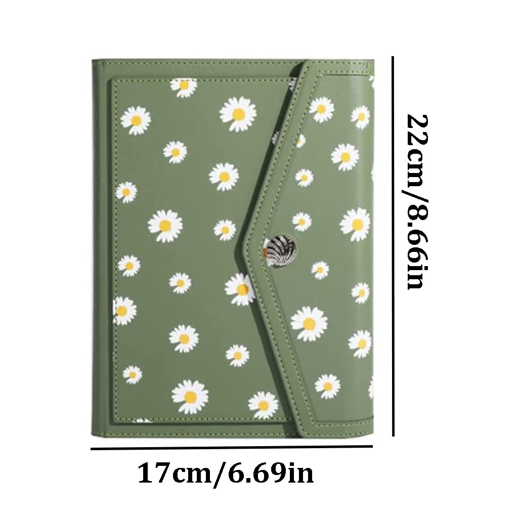 POCHY Cuadernos hermoso Cuaderno A5 con pestañas, diario planificador diario para estudiantes, profesores, diario de viajero, notas, ideas, bloc de notas escolar portable