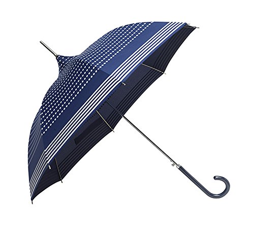 Parapluie femme bleu imprimé crème de 58 cm au design scandinave poétique