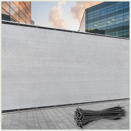 ColourTree 4' x 50' Grey Fence Privacy Screen Windscreen Cover Fabric Shade Tarp Netting Mesh Cloth - Commercial Grade 170 GSM - Heavy Duty - 3 Years Warranty - Custom