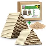 Gardemics Insektenhotel Bausatz - Ökologische Nisthülsen für Wildbienen inkl. gratis Lehm & E-Book - 200 Nisthilfen mit Ø 6 & 8mm - Made in Germany Super Pappröhrchen für Insektenhotel