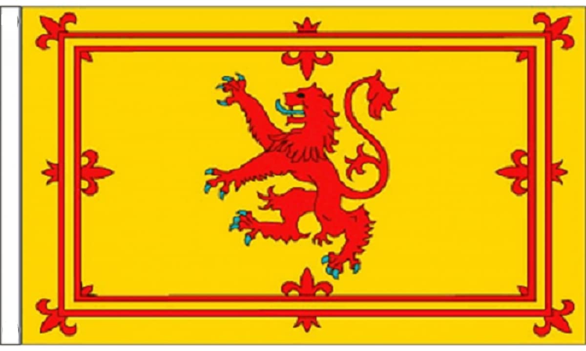 18" x 12" (45 x 30 cm) Scotland Rampant Lion Scottish Burns Night Sleeved Boat Courtesy 100% Polyester Material Hand Waving Flag Banner Ideal For Pub Club School Festival Business Party Decoration