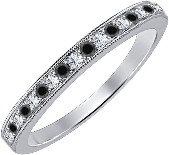 Round Cut Gemstone Over Sterling Silver Wedding Band Ring for Women's