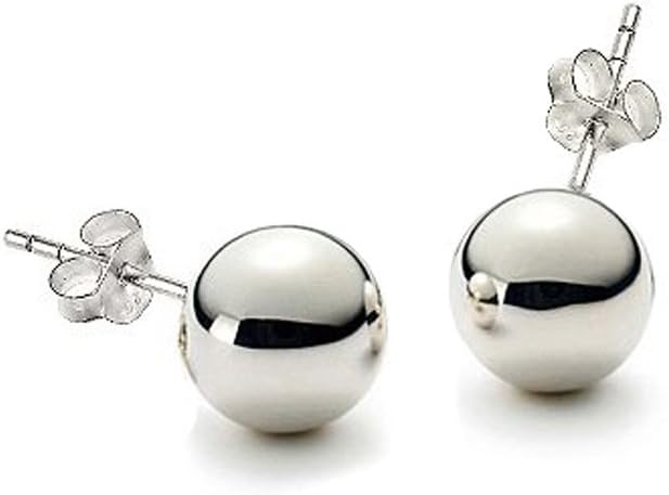 High Polish Large 6 Mm Each Round Ball High Polish Earrings , Tarnish Free